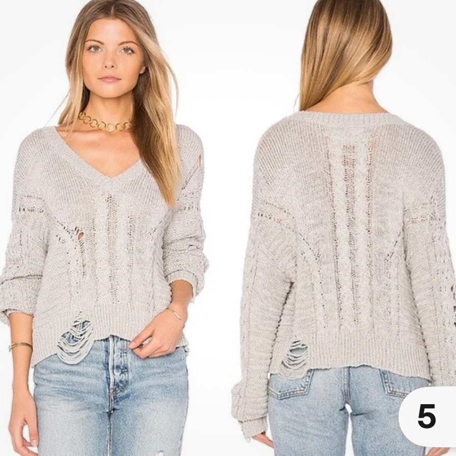 Wildfox Couture Textured Distressed Sweater